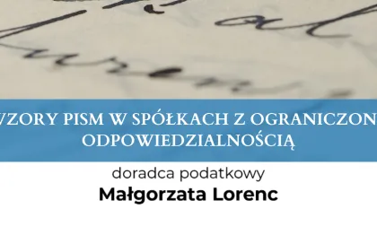 WZORY PISM W SPÓŁKACH Z OGRANICZONĄ ODPOWIEDZIALNOŚCIĄ